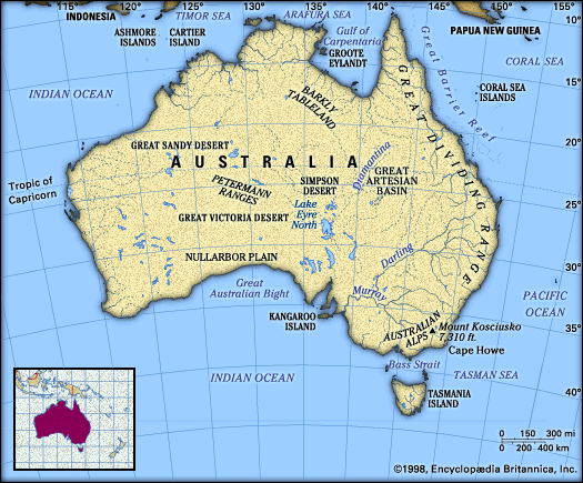 Physical Map - Australia